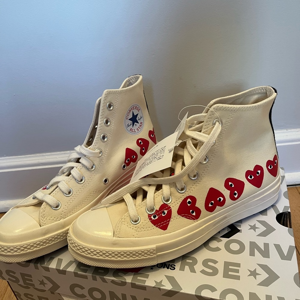 Converse X Comme Des Garcons Cdg Play Multi Heart Chuck Taylor High - Picture 2 of 5